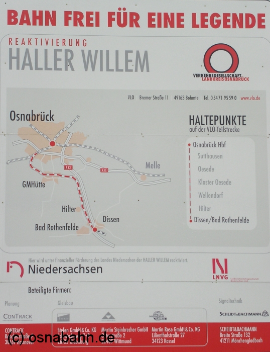 Am Haltepunkt Sutthausen war diese Schautafel zur Reaktivierung des Haller Willem ausgestellt.
