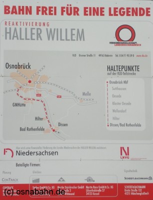 Am Haltepunkt Sutthausen war diese Schautafel zur Reaktivierung des Haller Willem ausgestellt.