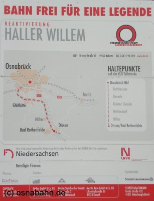 Am Haltepunkt Sutthausen war diese Schautafel zur Reaktivierung des Haller Willem ausgestellt.