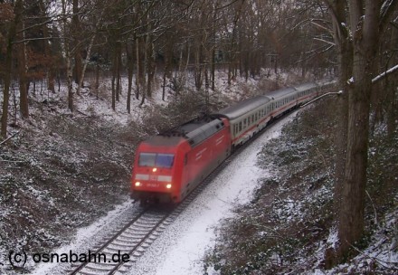 Am 27.12.2005 durchfuhr InterCity 2246 die Sichkelkurve auf seiner Fahrt von Berlin-Ostbahnhof nach Münster Hbf. Um 13:57 erreichte er Osnabrück Hbf.