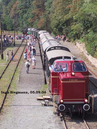 Sonderzug im Zechenbahnhof am Piesberg beim Dampflokfest 2004