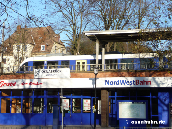 Der Citybahnhof Osnabrück Altstadt am 26.12.2009. Die Umbenennung des "Hasetorbahnhofs" war knapp zwei Wochen vorher erfolgt. Foto: M. Beermann