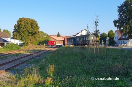 Köf rangiert im Bahnhof Preußisch Oldendorf am 21.09.2024